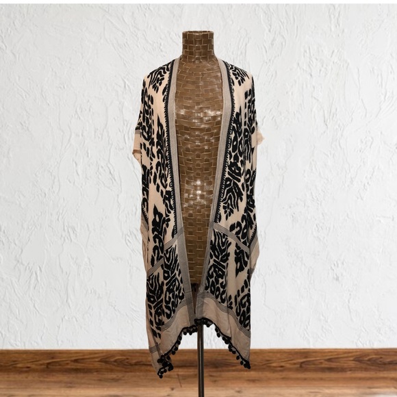 Vintage Other - Vintage Swim Cover With Pom Pom Fringe